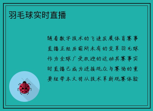 羽毛球实时直播