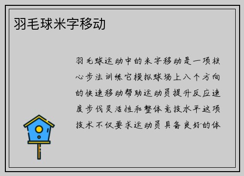 羽毛球米字移动